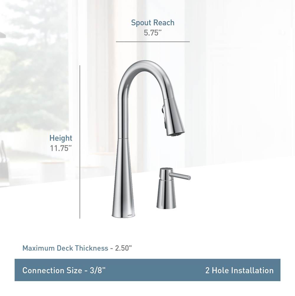 Sleek Single-Handle Standard Kitchen Faucet with Side Sprayer in Chrome