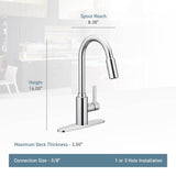 Genta LX Single-Handle Pull-Down Sprayer Modern Kitchen Faucet with Reflex and Power Boost Chrome