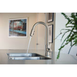 Genta LX Single-Handle Pull-Down Sprayer Modern Kitchen Faucet with Reflex and Power Boost Chrome