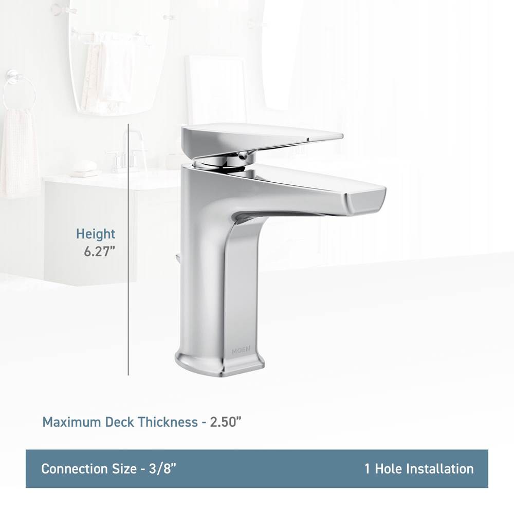 Via One-Handle Modern Bathroom Faucet, Chrome