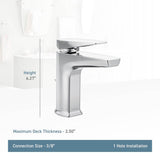 Via One-Handle Modern Bathroom Faucet, Chrome