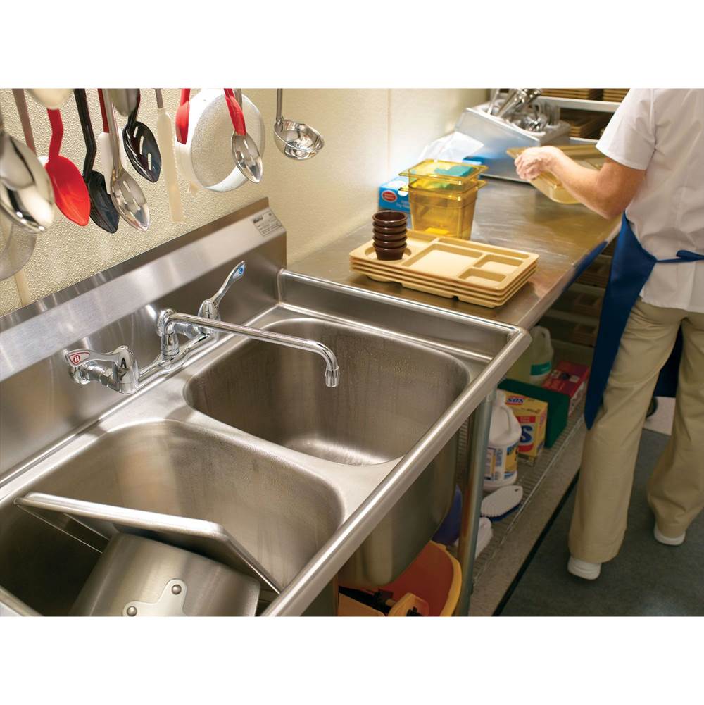 Chrome two-handle utility faucet