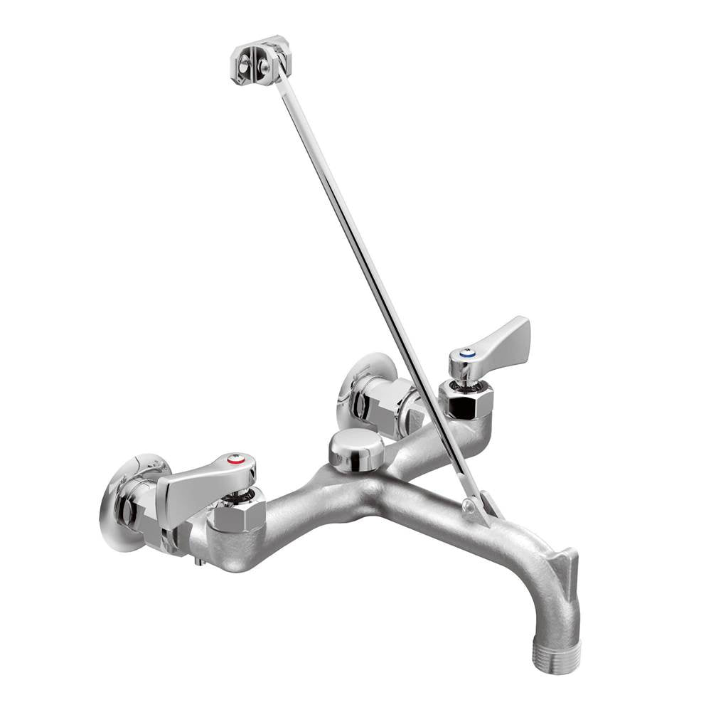 Rough chrome two-handle service sink faucet