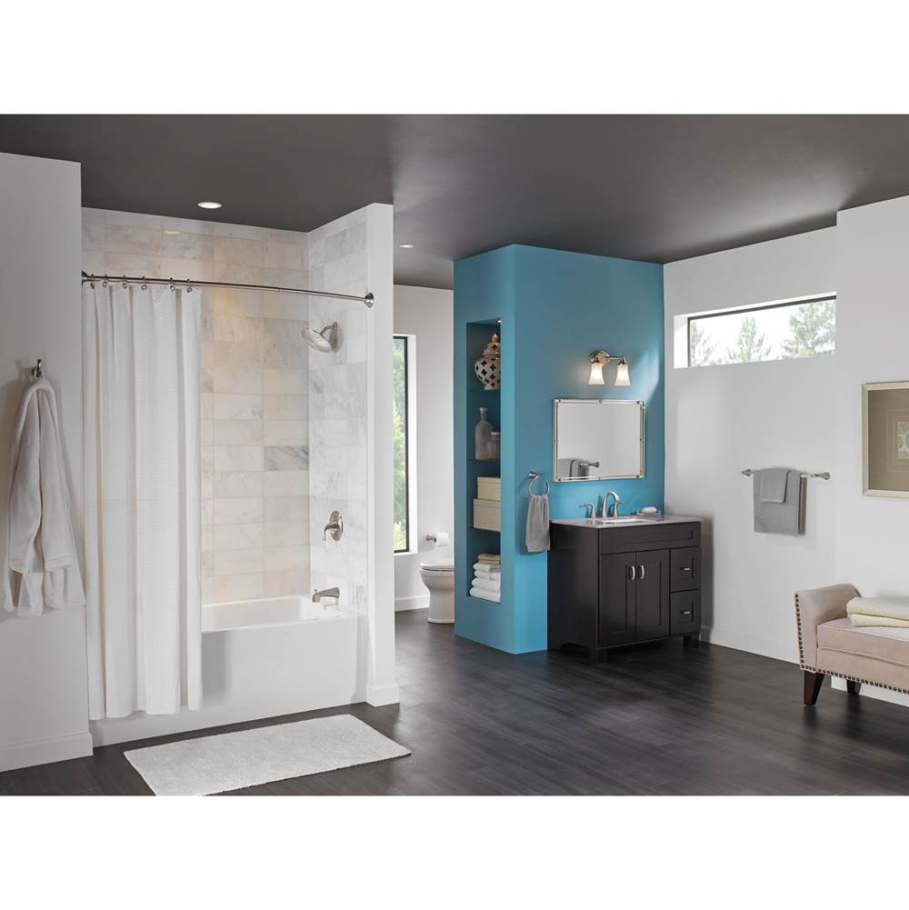 Brushed Nickel Adjustable Curved Shower Rod