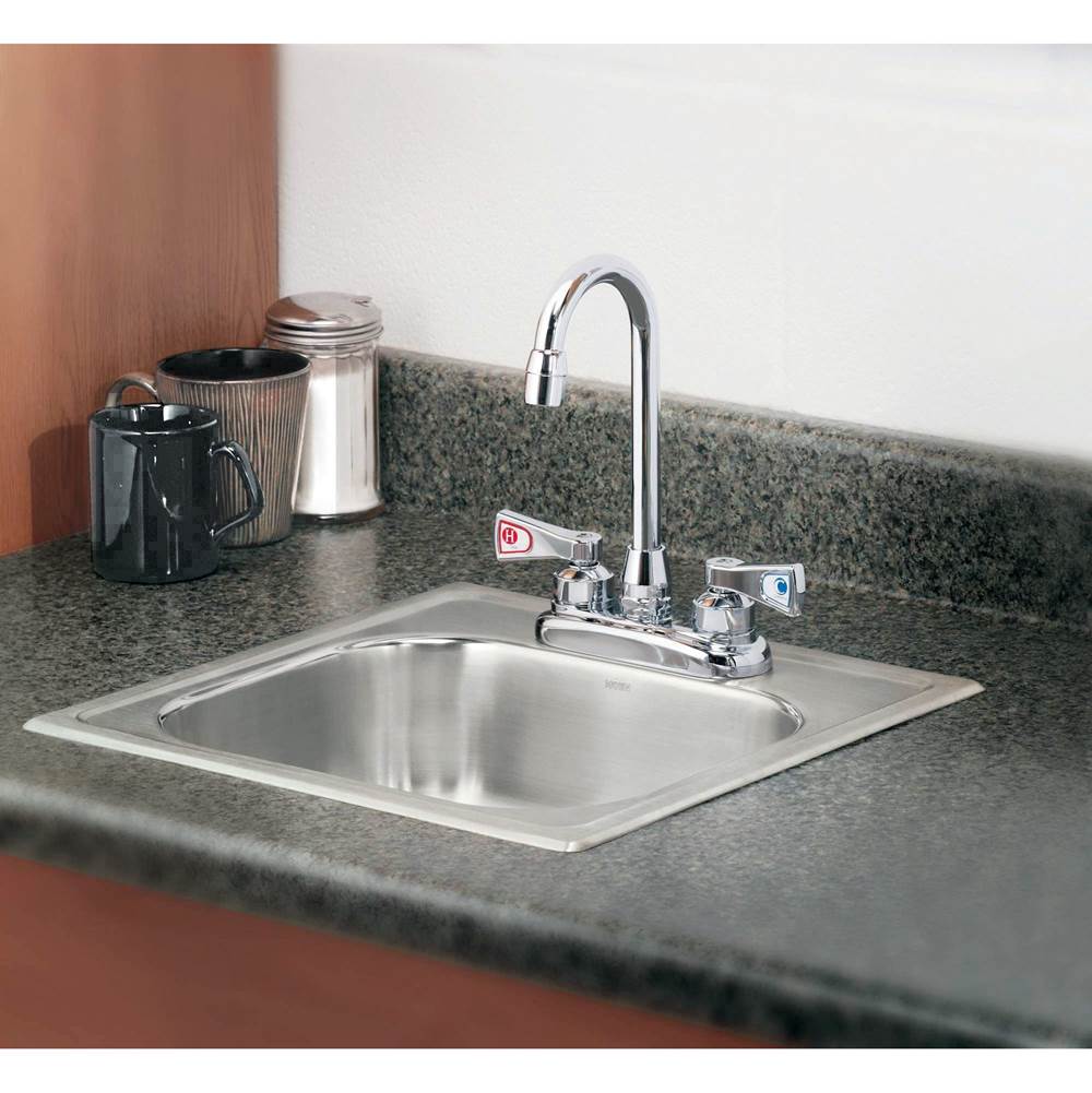 Chrome two-handle pantry faucet