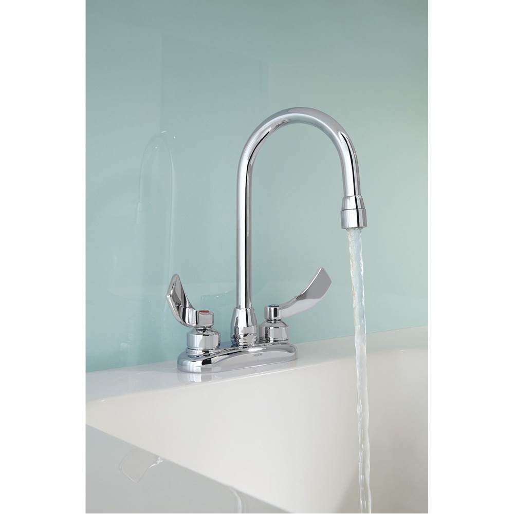 Chrome two-handle lavatory faucet