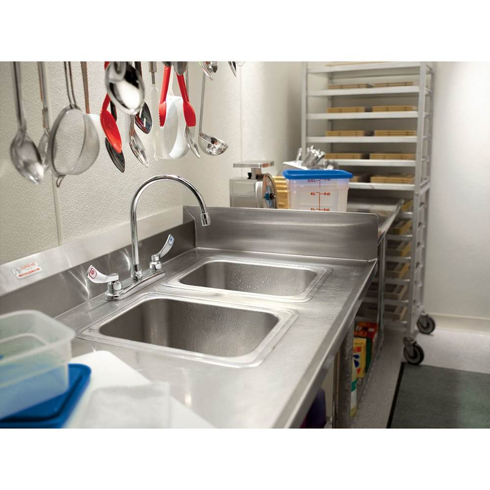 Chrome two-handle kitchen faucet