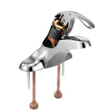 Chrome one-handle lavatory faucet