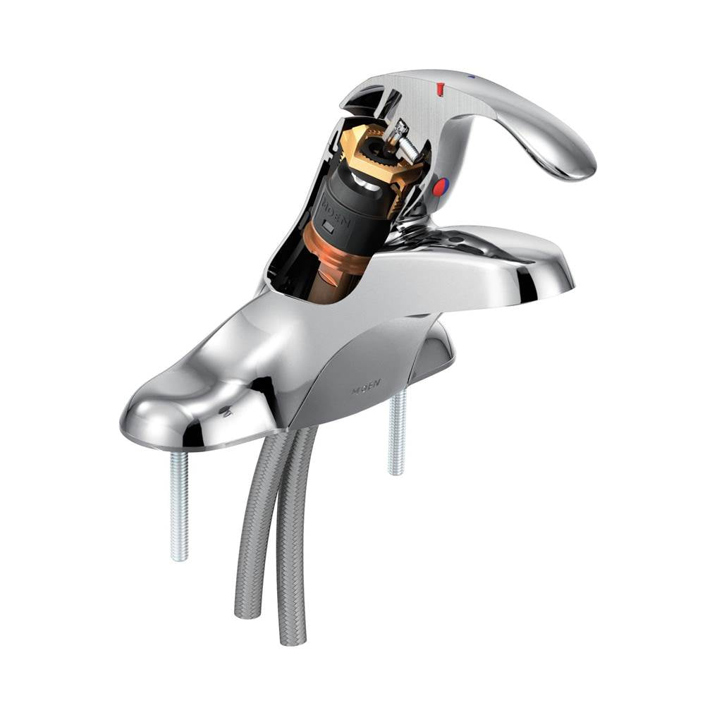 Chrome one-handle lavatory faucet