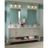 Brushed Nickel Three Globe Bath Light