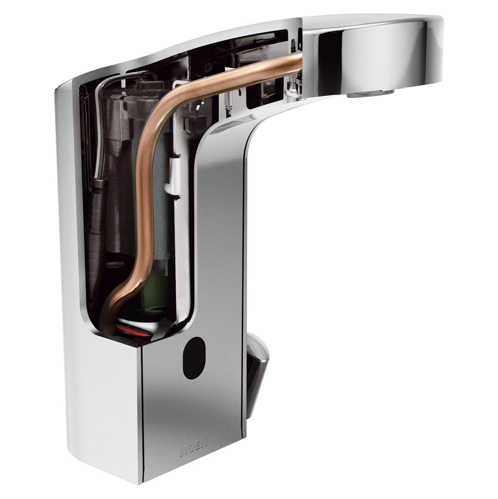 Chrome hands free sensor-operated lavatory faucet