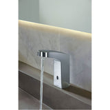 Chrome hands free sensor-operated lavatory faucet