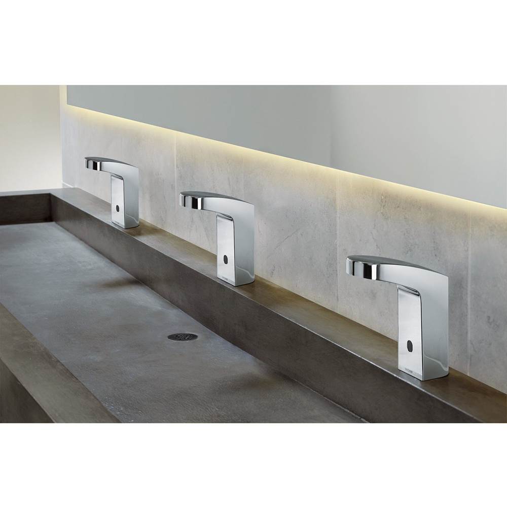 Chrome hands free sensor-operated lavatory faucet