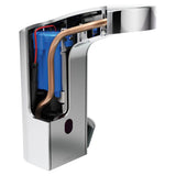 Chrome one-handle sensor-operated lavatory faucet