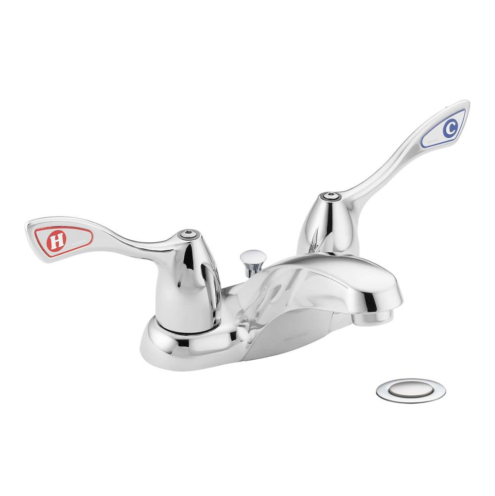 Chrome two-handle lavatory faucet