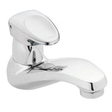 Chrome one-handle metering lavatory faucet