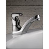 Chrome one-handle metering lavatory faucet