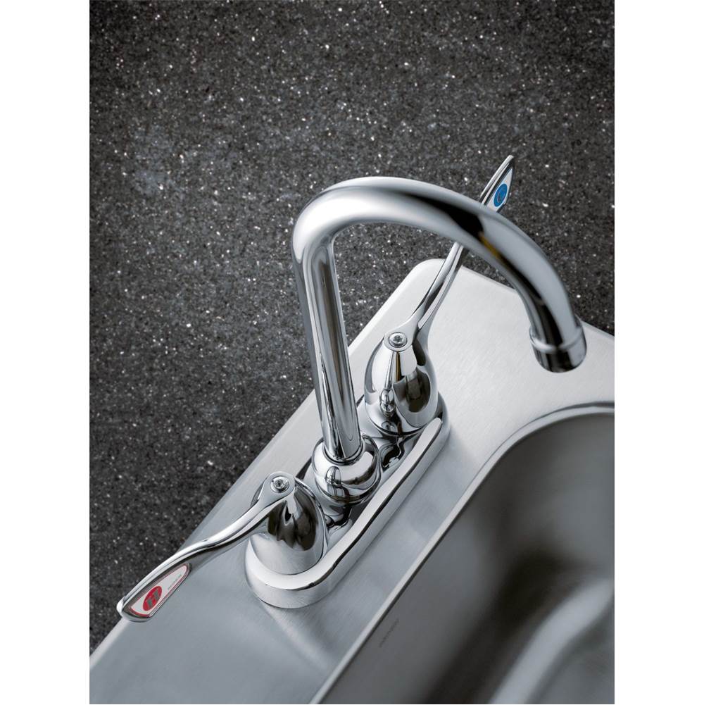 Chrome two-handle pantry faucet