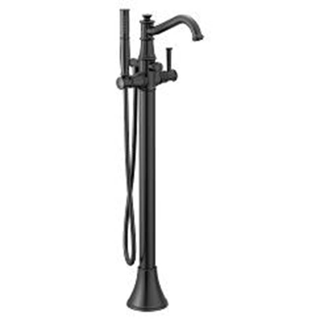 Moen - Matte black one-handle tub filler includes hand shower - Matte Black