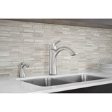 Transitional Deck Mounted Kitchen Soap Dispenser with Above the Sink Refillable Bottle, Matte Black