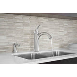 Transitional Deck Mounted Kitchen Soap Dispenser with Above the Sink Refillable Bottle, Matte Black