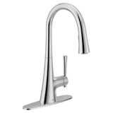 KURV Single-Handle Pull-Down Sprayer Kitchen Faucet with Reflex and Power Boost in Chrome