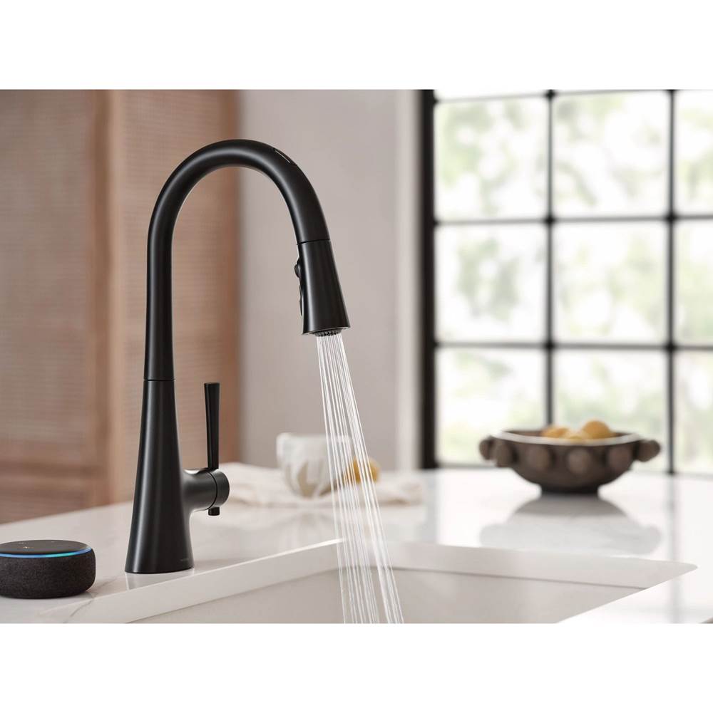 Kurv Smart Faucet Touchless Pull Down Sprayer Kitchen Faucet with Voice Control and Power Boost, Matte Black