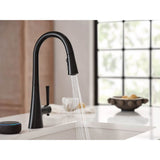Kurv Smart Faucet Touchless Pull Down Sprayer Kitchen Faucet with Voice Control and Power Boost, Matte Black