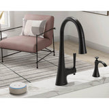 Transitional Deck Mounted Kitchen Soap Dispenser with Above the Sink Refillable Bottle, Brushed Gold