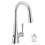 KURV Touchless 1-Handle Pull-Down Sprayer Kitchen Faucet with MotionSense Wave and Power Clean in Chrome