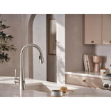 KURV Touchless 1-Handle Pull-Down Sprayer Kitchen Faucet with MotionSense Wave and Power Clean in Matte Black