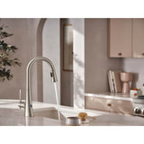 KURV Touchless 1-Handle Pull-Down Sprayer Kitchen Faucet with MotionSense Wave and Power Clean in Matte Black
