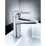 Chrome one-handle lavatory faucet