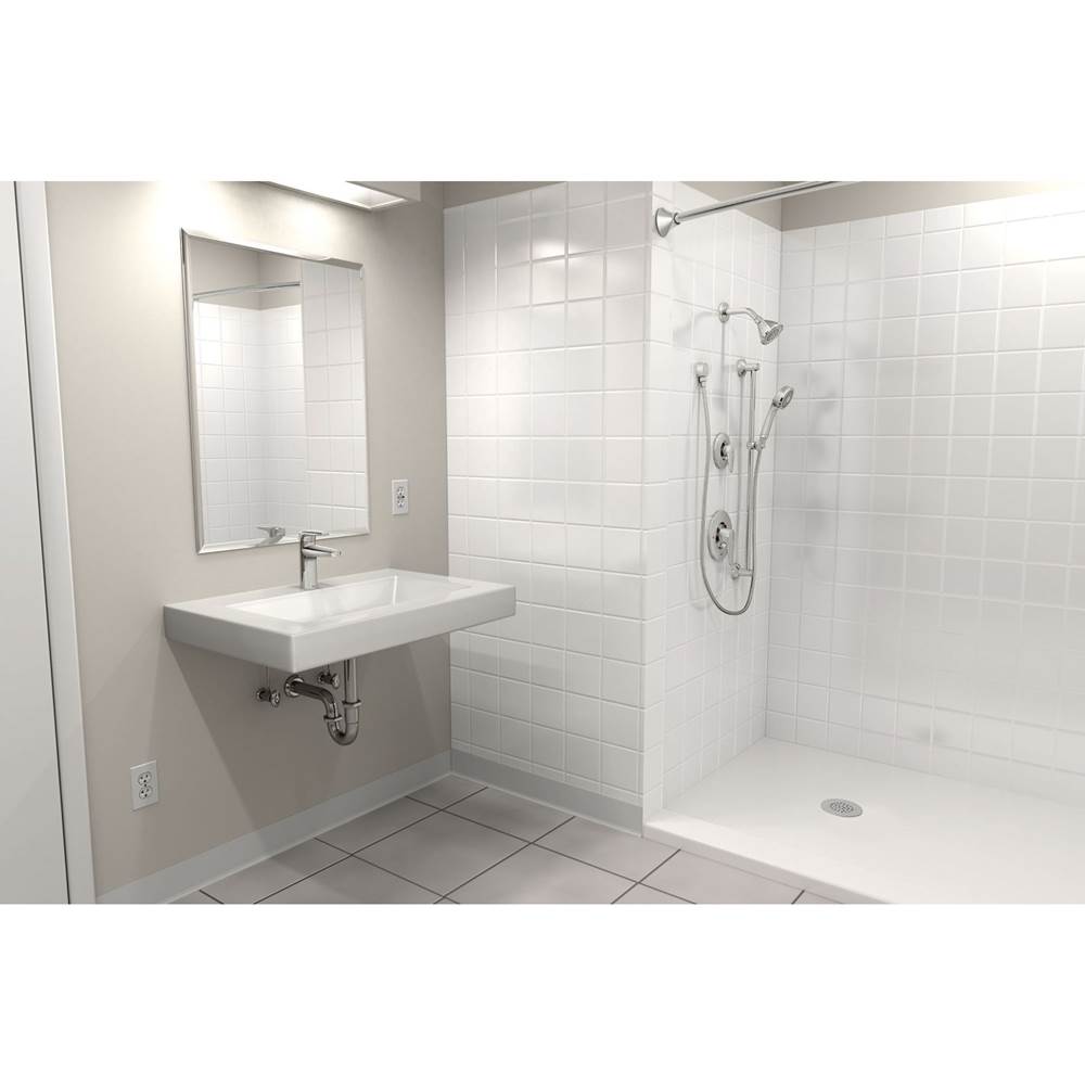 Chrome one-handle lavatory faucet