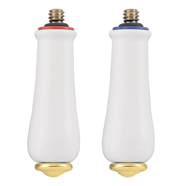 Moen - Porcelain/polished brass replacement handle knob insert - Porcelain/Polished Brass