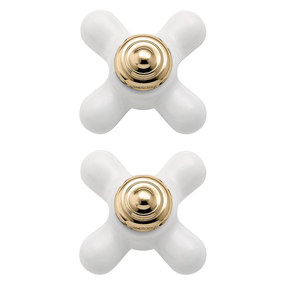 Moen - Porcelain/polished brass replacement handle knob insert - Porcelain/Polished Brass