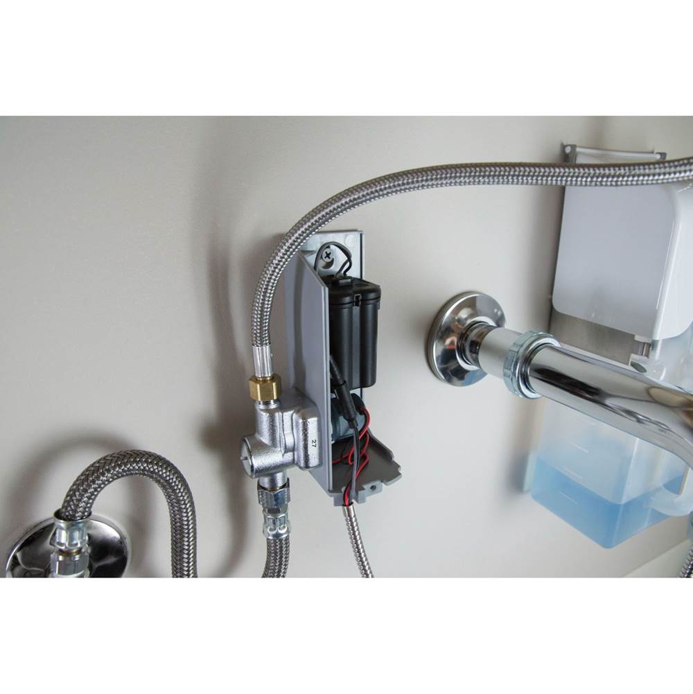 Chrome sensor-operated lavatory faucet