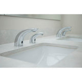 Chrome sensor-operated lavatory faucet