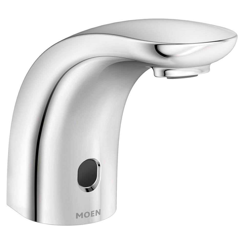 Chrome sensor-operated lavatory faucet