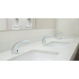 Chrome sensor-operated lavatory faucet