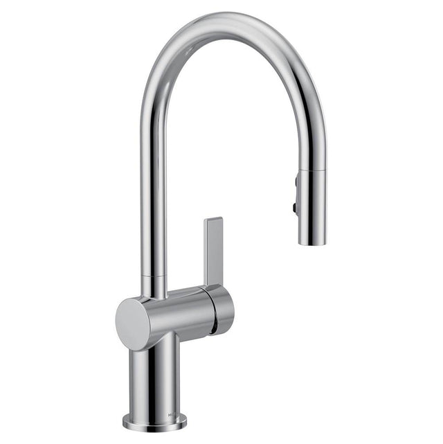 Moen - Cia Pulldown Kitchen Faucet with Power Boost with Optional Matte Black Accents in Chrome - Chrome