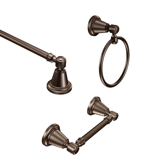 Moen - Oil Rubbed Bronze Pivoting Paper Holder Towel Bar Towel Ring - Oil Rubbed Bronze