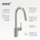 Align Smart Faucet Touchless Pull Down Sprayer Kitchen Faucet with Voice Control and Power Boost, Brushed Gold