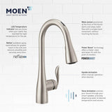 Arbor Smart Faucet Touchless Pull Down Sprayer Kitchen Faucet with Voice Control and Power Boost, Matte Black