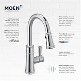 Belfield Smart Faucet Touchless Pull Down Sprayer Kitchen Faucet with Voice Control and Power Boost, Chrome