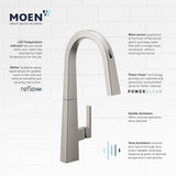 Nio Smart Faucet Touchless Pull Down Sprayer Kitchen Faucet with Voice Control and Power Boost, Black Stainless