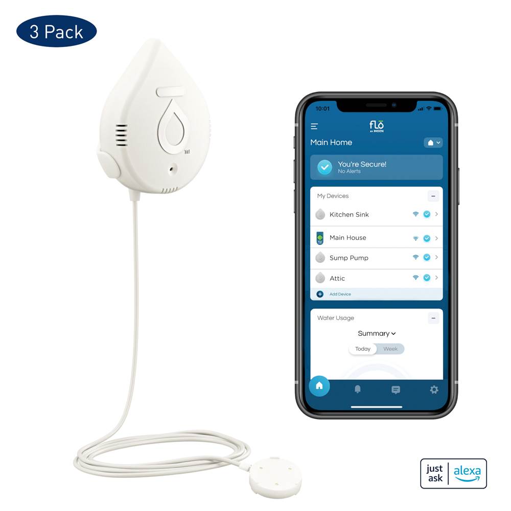 Flo Smart Water Leak Detector, 3-Pack