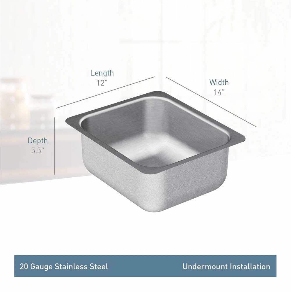 2000 Series Single Bowl Undermount Sink, 20-Gauge, Stainless Steel