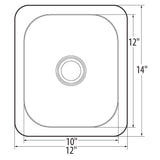 2000 Series Single Bowl Undermount Sink, 20-Gauge, Stainless Steel