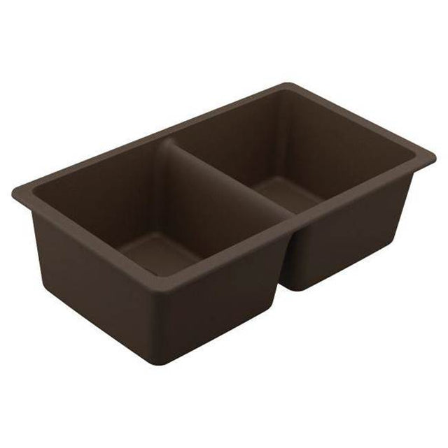 Moen - 33 x 18.5 x 9.5 granite granite double bowl sink - Mocha